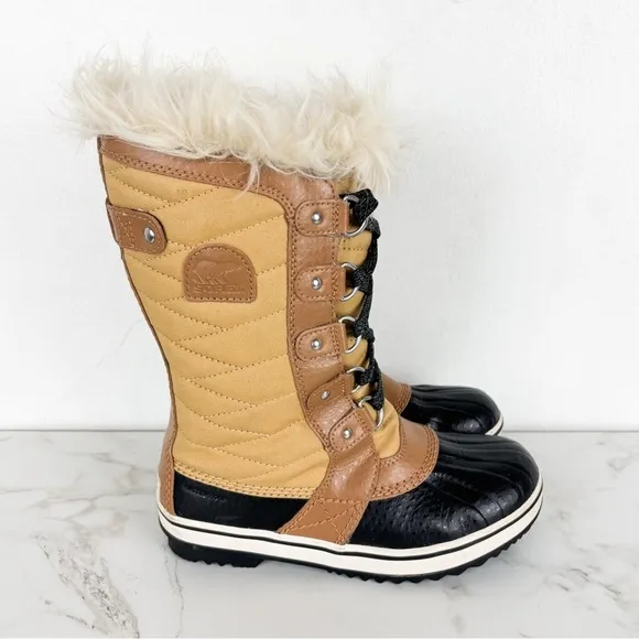 Sorel Tofino Youth Waterproof Winter Faux Fur Boots Sz 3