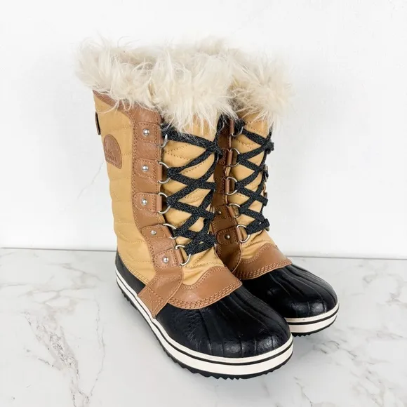 Sorel Tofino Youth Waterproof Winter Faux Fur Boots Sz 3