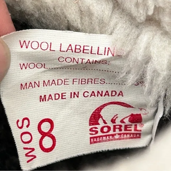 SOREL Vintage Womens Manitou Leather Wool Lined Faux Fur Winter Duck Boots 8