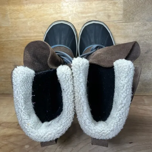 Sorel WATERPROOF Faux Fur Womens Size 7 Winter Boots Shoes Brown Gray