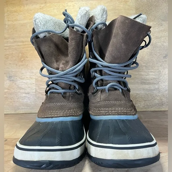 Sorel WATERPROOF Faux Fur Womens Size 7 Winter Boots Shoes Brown Gray