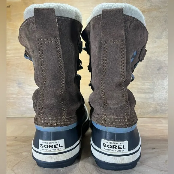 Sorel WATERPROOF Faux Fur Womens Size 7 Winter Boots Shoes Brown Gray