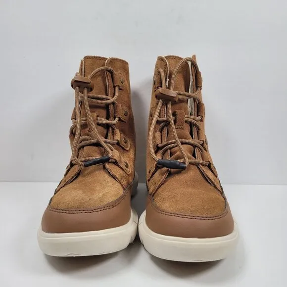 Sorel Whitney Il Joan Youth Brown Ankle Leather Lace Up Boots NY4897-242 US Sz 4