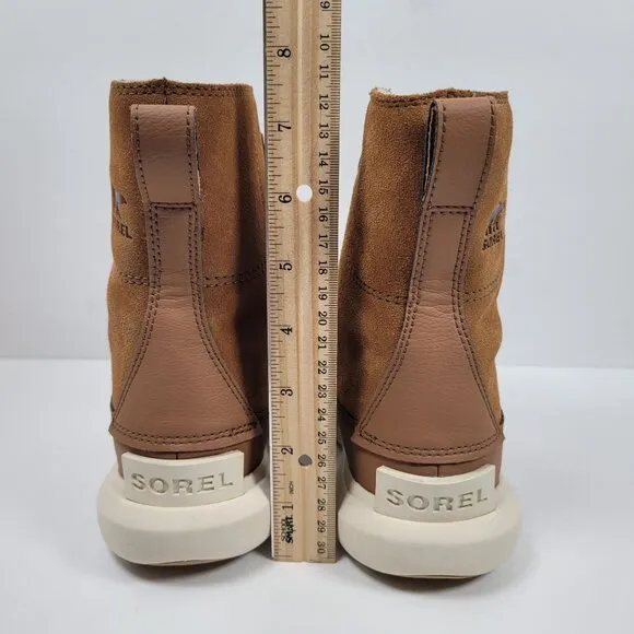 Sorel Whitney Il Joan Youth Brown Ankle Leather Lace Up Boots NY4897-242 US Sz 4