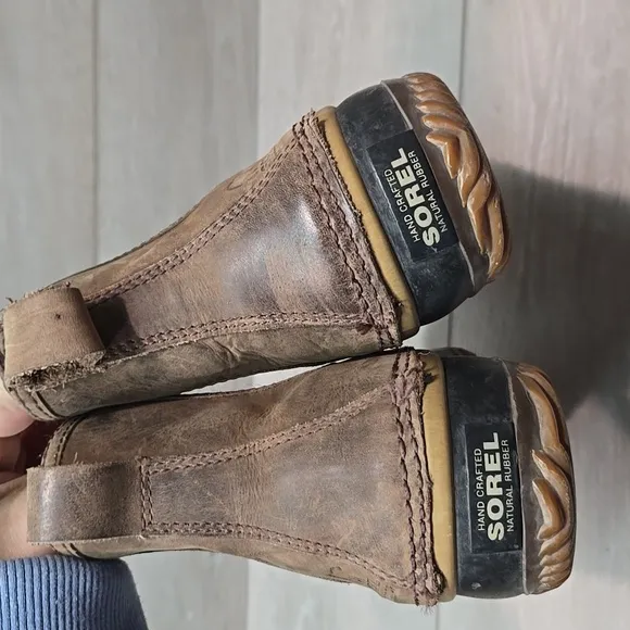 Sorel Women Ankle Waterproof Leather Rubber Boots Shoes Sz 10