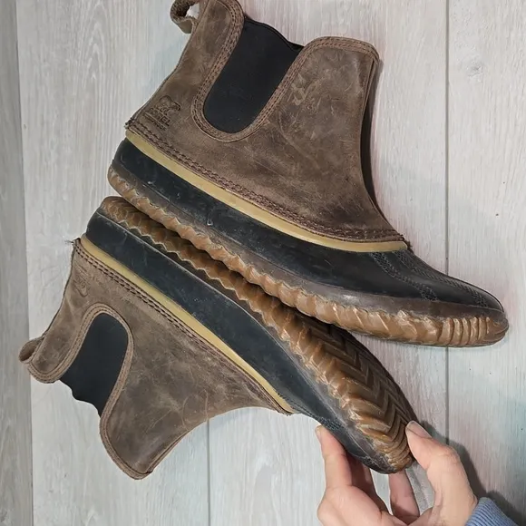 Sorel Women Ankle Waterproof Leather Rubber Boots Shoes Sz 10