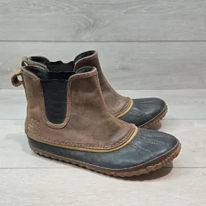 Sorel Women Ankle Waterproof Leather Rubber Boots Shoes Sz 10