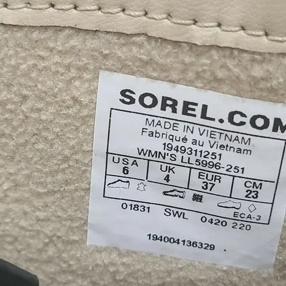Sorel women boots Lennox Lace Cozy LL5996-251 tan suede shearling Size 6 37 new