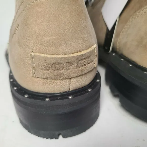 Sorel women boots Lennox Lace Cozy LL5996-251 tan suede shearling Size 6 37 new