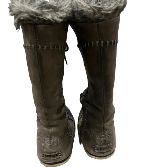 Sorel Women’s 6 Cate the Great Faux Fur Leather Lace Up Winter Boots