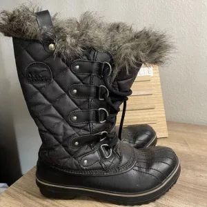 Sorel Women’s 8 Black Tofino II Lace Up Faux Fur Boots