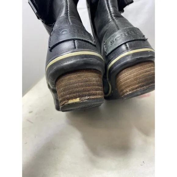 SOREL Women's &quot;Slimboot&quot; Black Leather Boots Size 6M