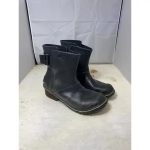 SOREL Women's &quot;Slimboot&quot; Black Leather Boots Size 6M