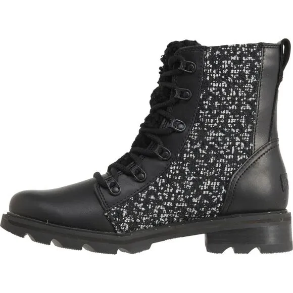 Sorel Women's Black Lennox Lace Cozy Winter Boots Size 6 NEW