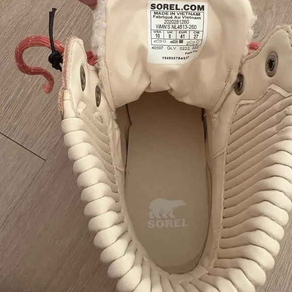 Sorel Womens Brex Cozy Lace Up Waterproof Boots Size 10 Cream Tan Seam Sealed
