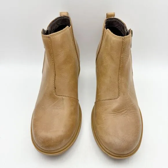 SOREL Womens Evie II Chelsea Booties US 10.5 EU 41.5 Tan Waterproof Leather NIB