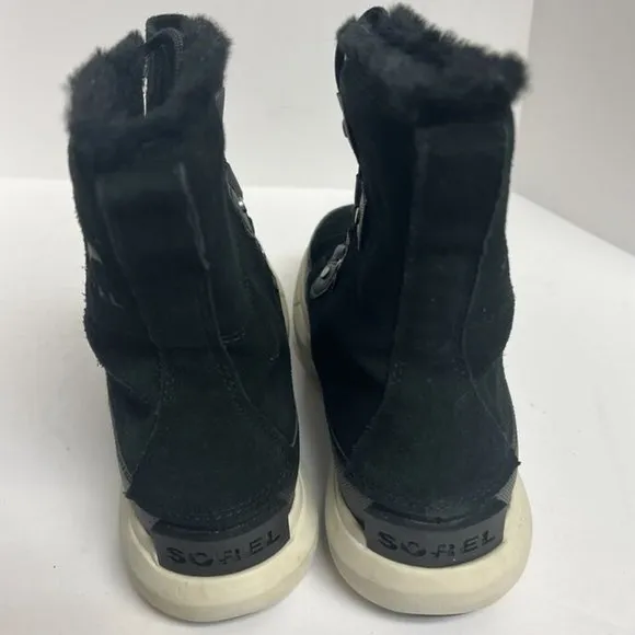 Sorel Women's Explorer II Joan Faux Fur Waterproof Boots Black, Size 8M