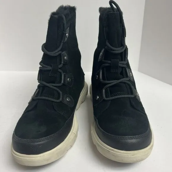 Sorel Women's Explorer II Joan Faux Fur Waterproof Boots Black, Size 8M