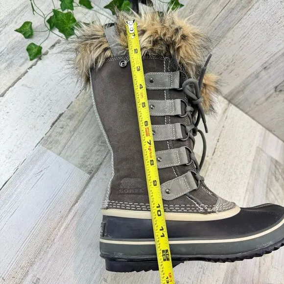 Sorel Women's Joan of Arctic Tall Faux Fur Winter Boots Gray - Size 6