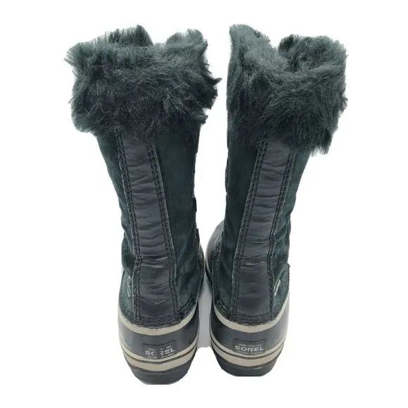 Sorel Womens Joan of Arctic Winter Boots Faux Fur Lace Up Black Size 4