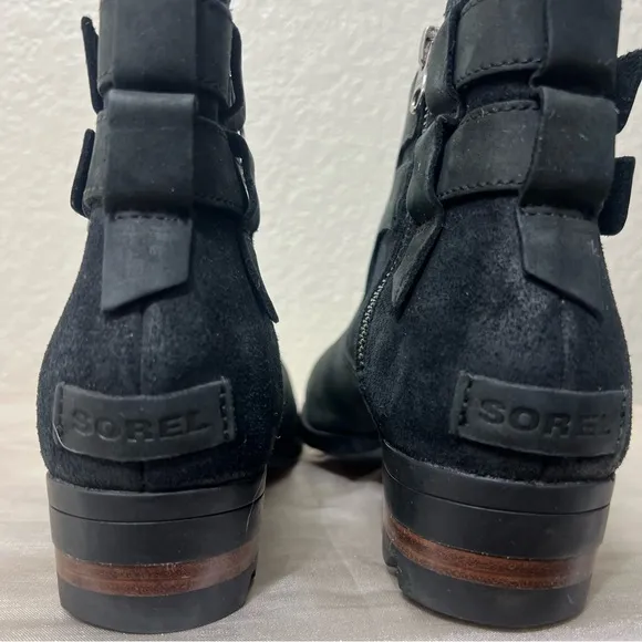 SOREL WOMEN'S LOLLA NL3080 WATER PROOF ANKLE BOOTS BLACK SIZE 10