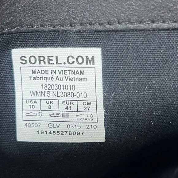 SOREL WOMEN'S LOLLA NL3080 WATER PROOF ANKLE BOOTS BLACK SIZE 10