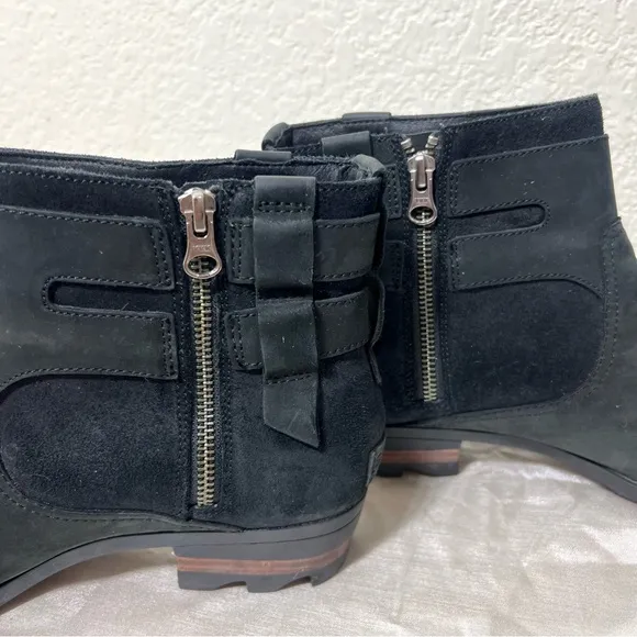 SOREL WOMEN'S LOLLA NL3080 WATER PROOF ANKLE BOOTS BLACK SIZE 10