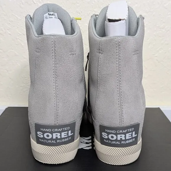 Sorel* Women's Out N About Lace-Up Waterproof Material Gray Wedge Boot~ US 10