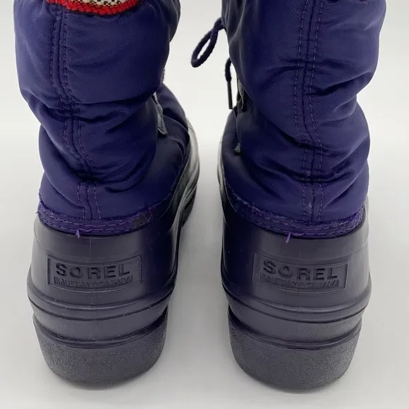 Sorel Women’s Purple Lace Up Nordic Snow Boho Winter Boots with Faux Fur Trims 5