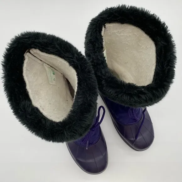 Sorel Women’s Purple Lace Up Nordic Snow Boho Winter Boots with Faux Fur Trims 5