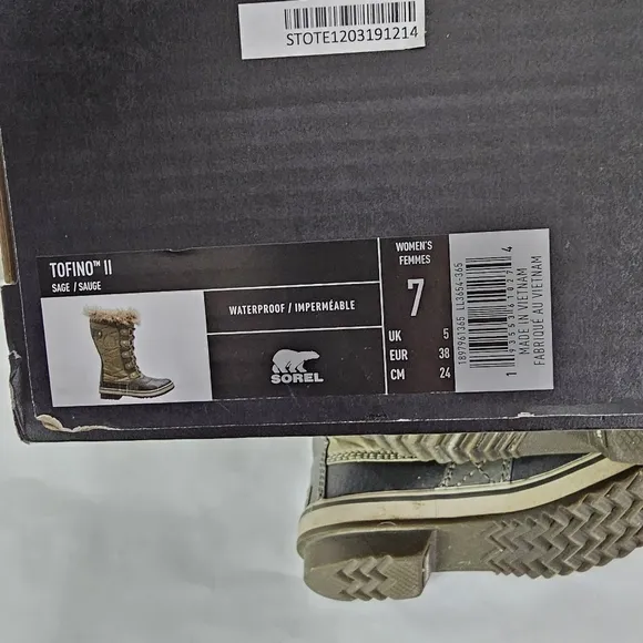 Sorel Women's Tofino II Boots olive and gray size 7