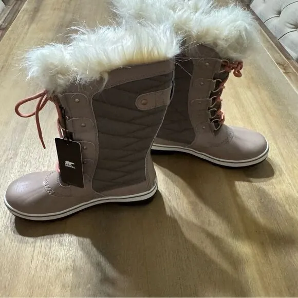 SOREL Women’s TOFINO 11 Faux Fur Omega Taupe Waterproof Tall Snow Boots Size 6