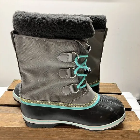Sorel Yoot Pac Nylon Waterproof Snow Boot Gray Youth Size 6 (Women’s Size 8)