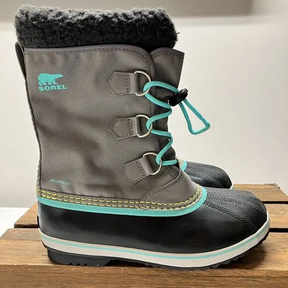 Sorel Yoot Pac Nylon Waterproof Snow Boot Gray Youth Size 6 (Women’s Size 8)