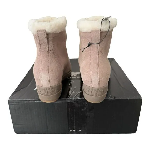 Sorel Evie II Cozy Ankle Boots Omega Taupe Wet Sand Waterproof Boots Size 10