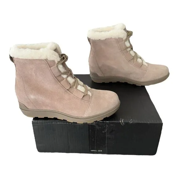 Sorel Evie II Cozy Ankle Boots Omega Taupe Wet Sand Waterproof Boots Size 10