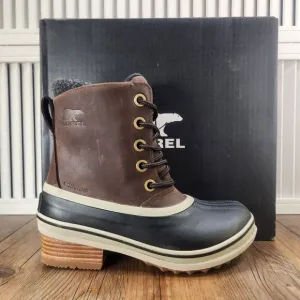Sorel Slimpack III Lace Womens Size 6 Blackened Brown Waterproof Leather Boots