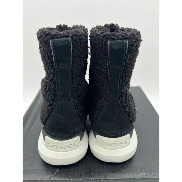 Sorel Women's Explorer II Joan Cozy Boots Size 9 - Black/White New In Box