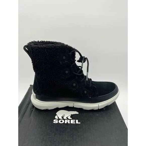 Sorel Women's Explorer II Joan Cozy Boots Size 9 - Black/White New In Box