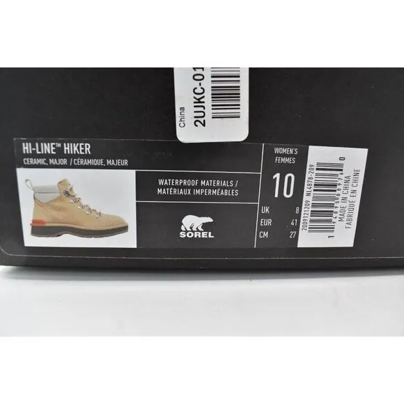 Sorel Womens Size 10 Hi-Line Ceramic Major Suede Waterproof Mid Hiking Boots
