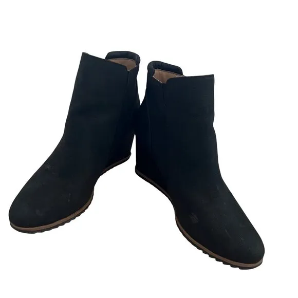 Soul Naturalizer Size 8.5 W Black Haley Fabric Wedge Heel Ankle Bootie Boots