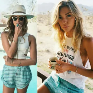 Spell designs island boho short turquoise stripe L