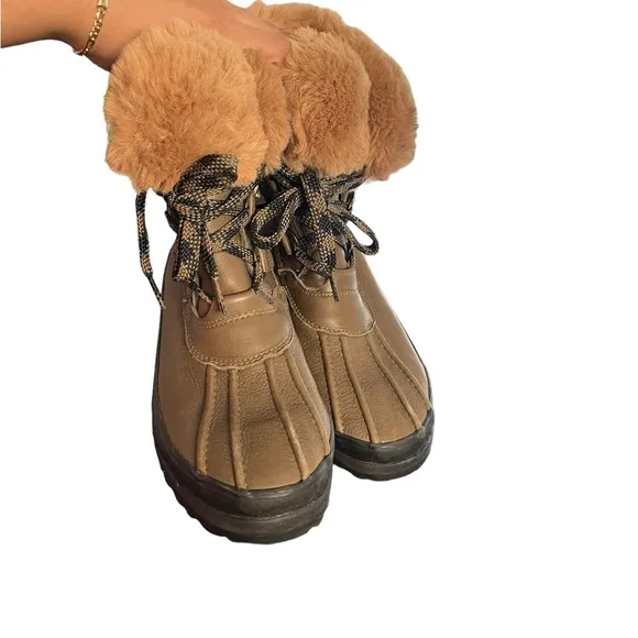 Sperry Maritime Green Faux Fur Rain Ankle Boots