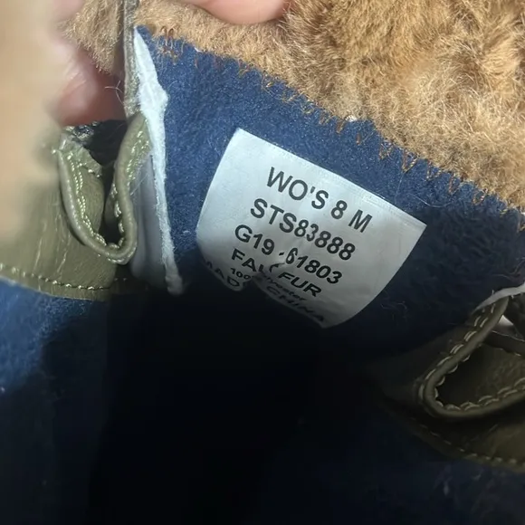 Sperry Maritime Green Faux Fur Rain Ankle Boots