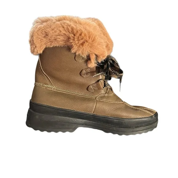Sperry Maritime Green Faux Fur Rain Ankle Boots