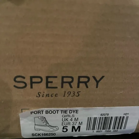 Sperry Port Boot Tie Dye Size 5 (Kids)