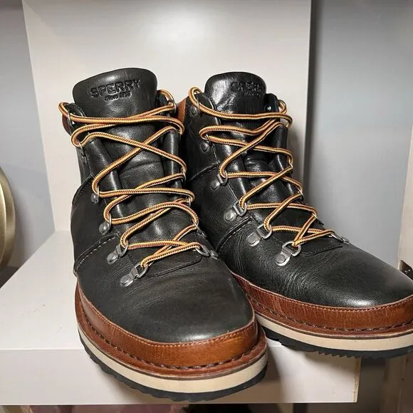 Sperry Top-Sider Dockyard Alpine Boots Men's 10 Brown‎ Black Leather Lace Up