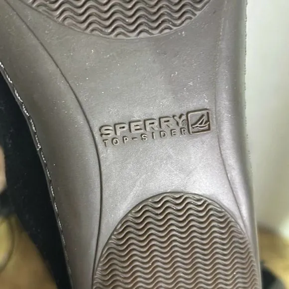 Sperry topsider tall black moccasin boots‎ Sherpa lace up booties