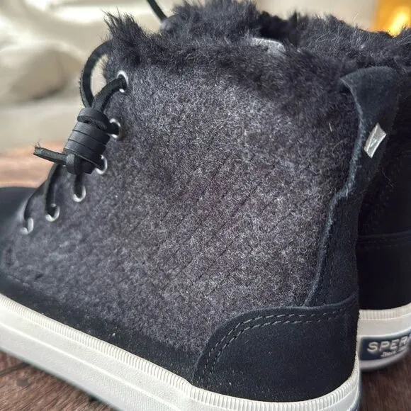 Sperry Women's Crest Lug Quilted Cozy Wool Suede High Top Boot
