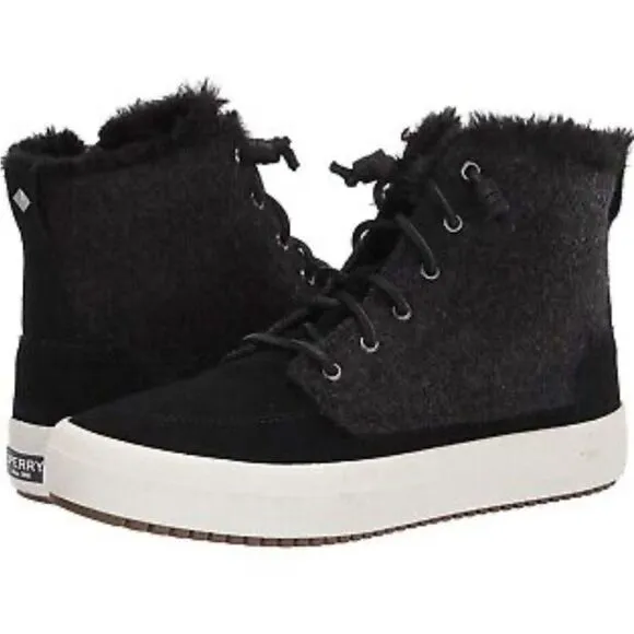 Sperry Women's Crest Lug Quilted Cozy Wool Suede High Top Boot